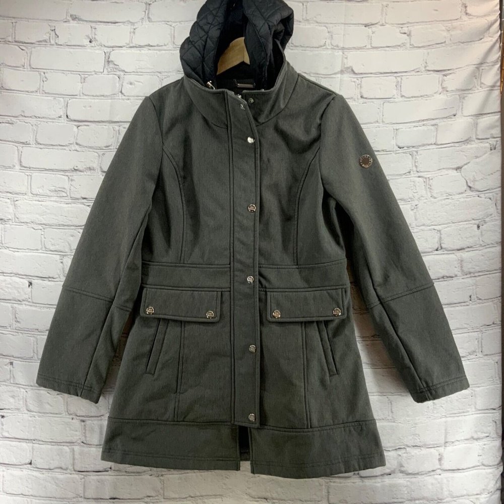 Steve Madden Jacket Long‎ Coat Womens Sz S Small Gray Hooded